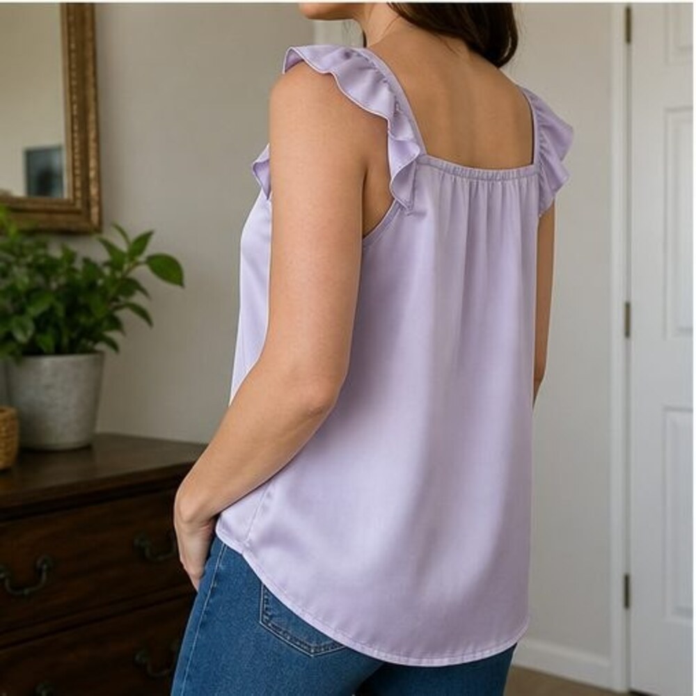 Lilac Ruffle Blouse - Picture 3 of 6